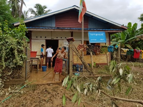 Überschwemmtes Teik Maw Rural Health Center
