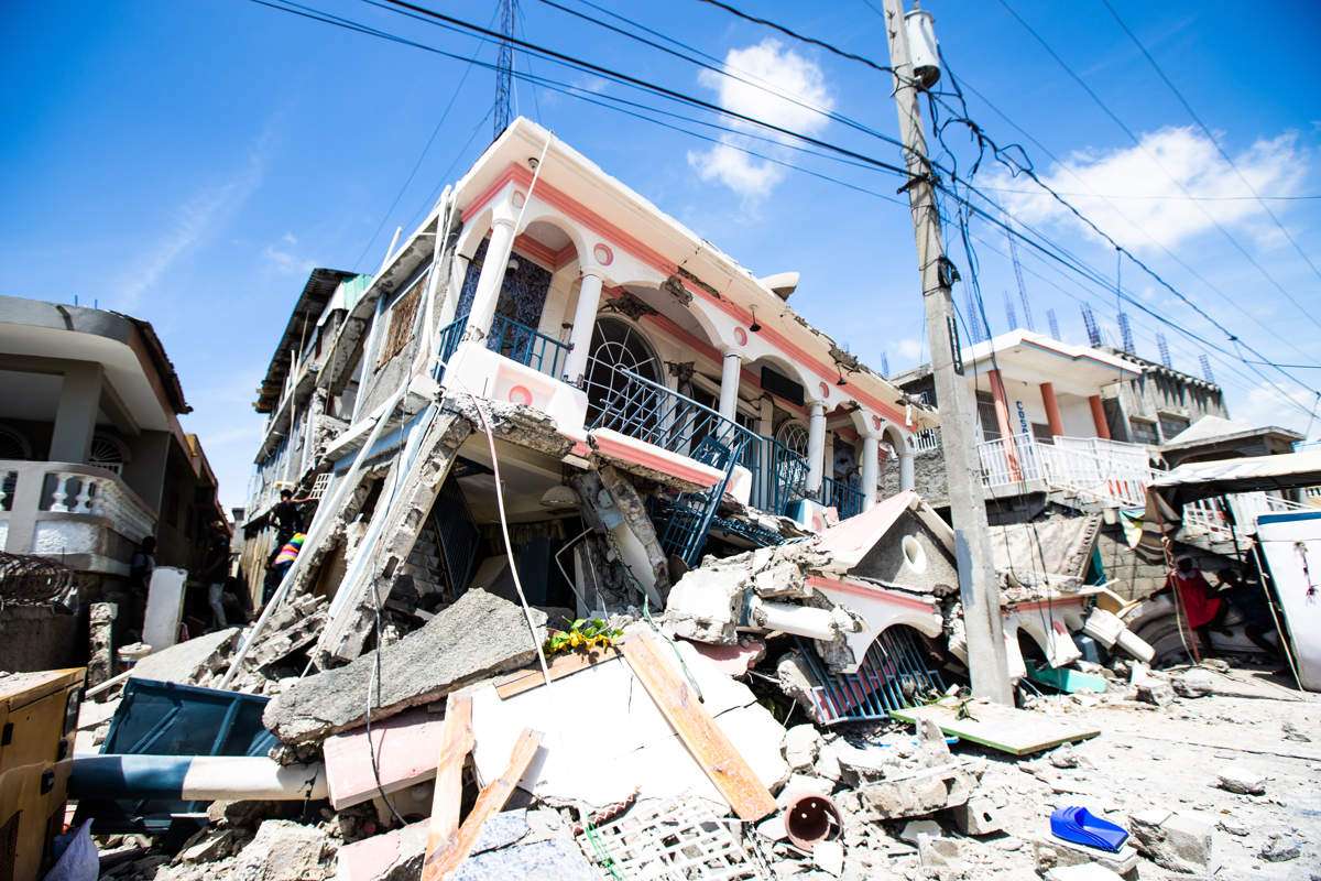 Zerstörte Häuser nach Erdbeben in Les Cayes, Haiti