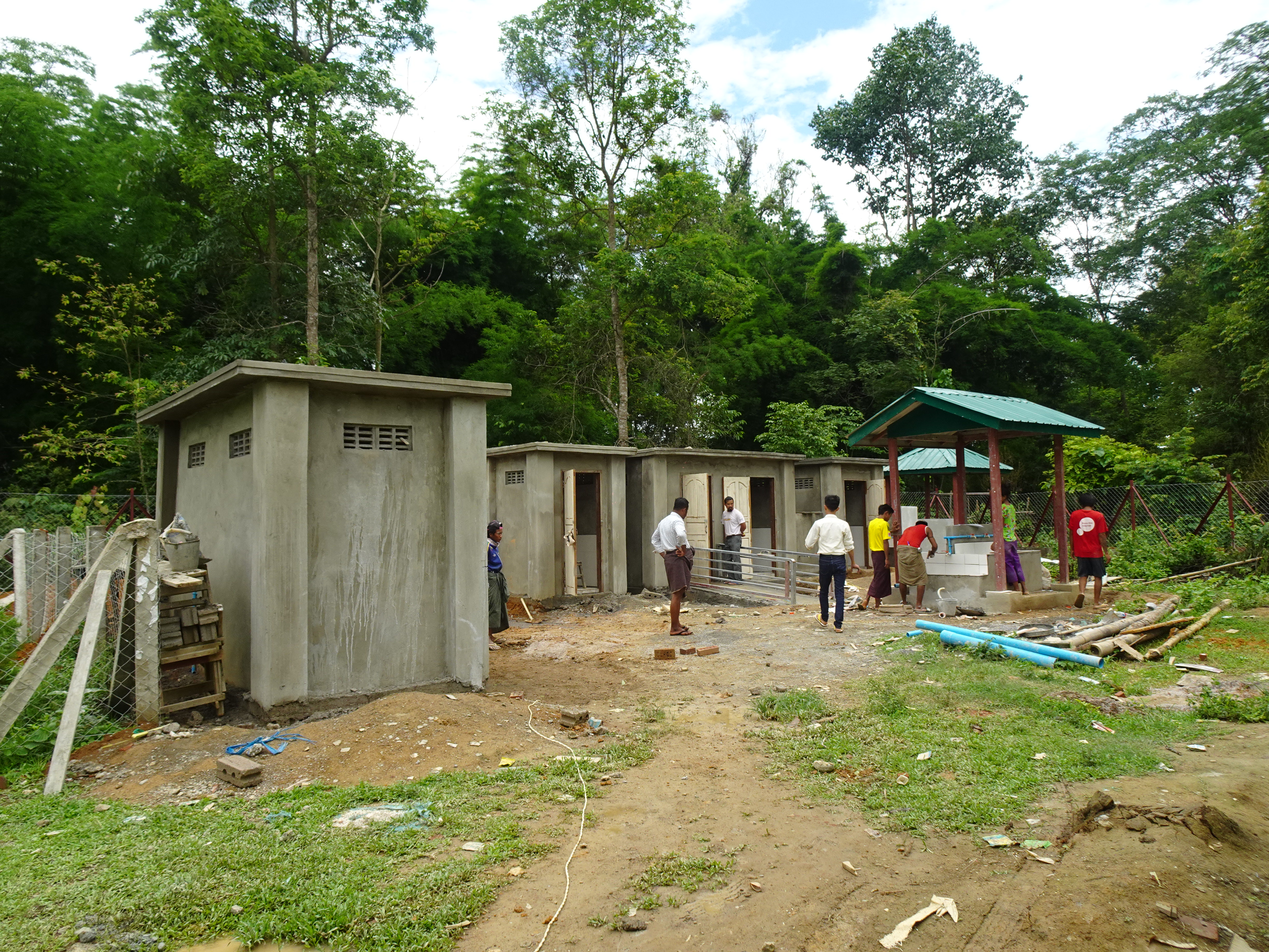 Construction of sanitary facilities in Myanmar