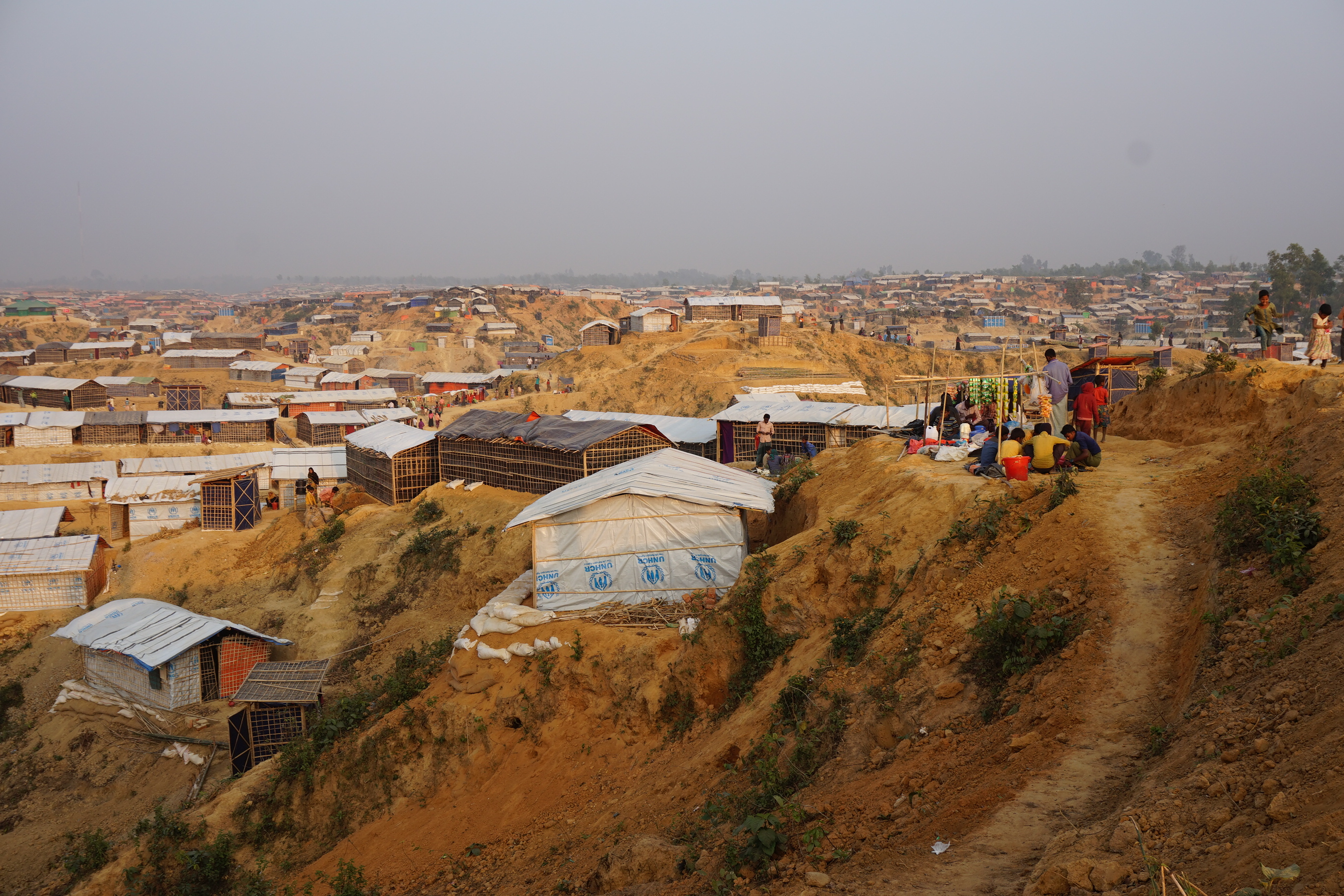View of hilly refugee camp